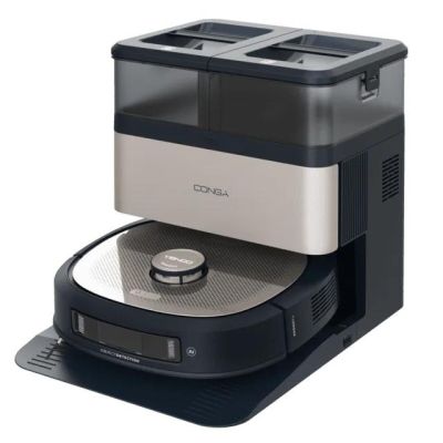 an image of a black and silver coffee machine on a white background
