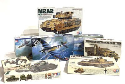 a lot of military toys that are sitting on a table