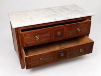 Commode d'époque Louis XVI à décor marqueté d'encadrements e… (photo 3)