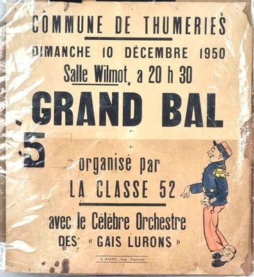 MAINE.J imp FAUMONT Affiche Commune de Thumeries "Grand bal …