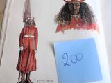 une photo d'un livre sur laquelle figure le dessin d'un homme en uniforme rouge