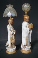 2 grandes statues / lampadaires en céramique - personnages c… (photo 2)