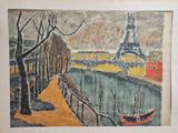 tableau représentant une vue de la tour Eiffel à Paris