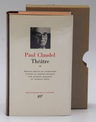 the book paul claudel theatre is sitting in front of a cardboard box