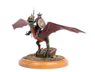 75 mm. Fantastique. Cavalier sur Dragon ailé.