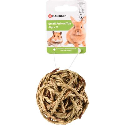 une petite boule de corde à laquelle est attaché un petit jouet en forme d'animal