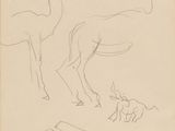 une image représentant un dessin d'un cheval et d'autres animaux