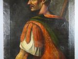 un vieux tableau représentant un homme coiffé d'une couronne