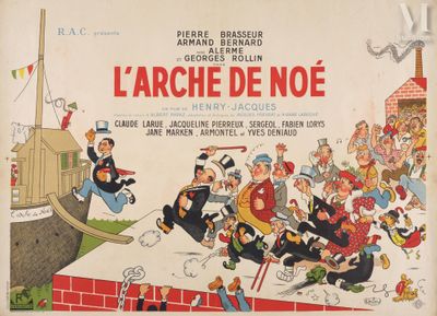 an old french movie poster with cartoon characters on it