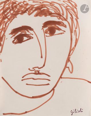 l'image d'un dessin d'un visage d'homme sur une feuille de papier