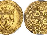 a gold coin with a shield on the front and a shield on the back