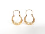 une paire de boucles d'oreilles en or sur fond blanc