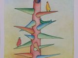 une image représentant un tableau d'un arbre sur lequel sont perchés des oiseaux