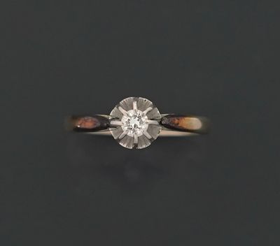 Solitaire en or gris 18K 750 millièmes et platine 850 milliè…