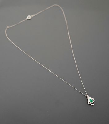 Collier en platine 850 millièmes à fine maille cheval, reten…