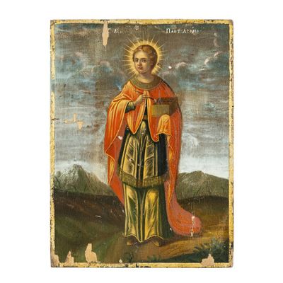 une image représentant un tableau où l'on voit une femme tenant une croix
