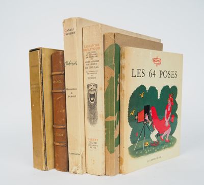 three books are stacked on top of each other on a white surface