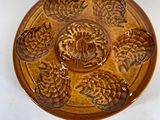a yellow plate with four cookies on it next to a yellow plate with four cookies on it
