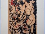 an image of a drawing of two men and a woman