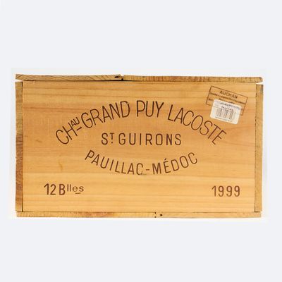 a wooden box with a label on it that says chargrand puy laccote
