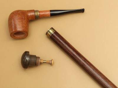 CANNE à système "Pipe" Fût en bois exotique - Photo 1