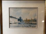 a picture of a picture of a watercolor painting in a gold frame