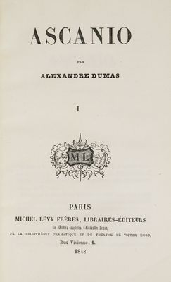 une image en noir et blanc d'un livre portant le titre « Ascano »