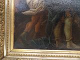 a picture of a painting of a man with a hat and boots