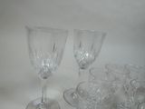 a lot of empty wine glasses on the table