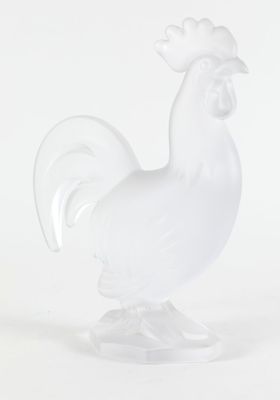 CRISTAL DE SÈVRES Coq Grand sujet décoratif.