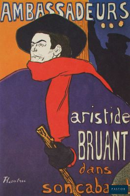une image d'une affiche annonçant un spectacle, sur laquelle figure un homme portant un chapeau et une écharpe