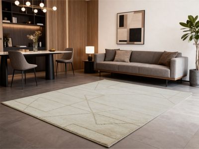 Lot DE 30 Tapis 150x200cm Lurex Ecru Polypropylene
