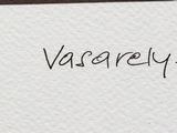 a close up of a piece of paper with the word vasary written on it