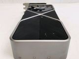 a close up of a speaker on a white surface