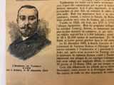 an old newspaper with a drawing of a man in a suit and tie