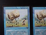 two cards with pictures of a man and a woman on them