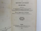 an open book with a black and white title on it