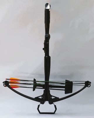 the bow is attached to the back of the bow holder