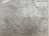 an old map of france showing the roads and towns of the region
