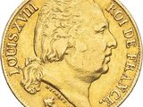 a close up of a gold coin on a white background