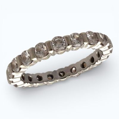 ALLIANCE en or gris et diamants en tour complet poids 4.6 g TDD 60 - Photo 1