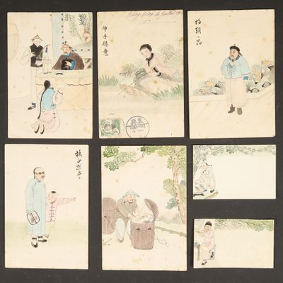 many pictures of people sitting on a bench in the park
