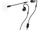 a close up of a pair of headphones with a microphone attached