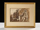 une image représentant un dessin d'un homme et d'une femme assis sur une chaise