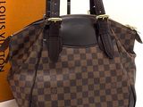 louis vuitton damier canvas and leather handbag with box