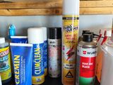 many different types of cleaning products on the counter