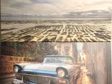 a picture of a picture of an old car and a picture of an old car