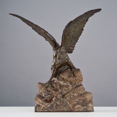 Théophile François SOMME (1871-1952) Aigle surprenant un moi…