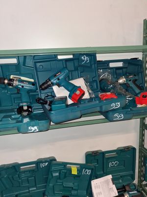many tools on the shelves in the room