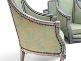 pair of french louis xvi style armchairs with green upholstered upholstered upholstered upholstered upholstered upholstered